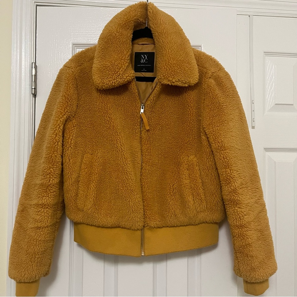 New York & Company Camel Sherpa Coat